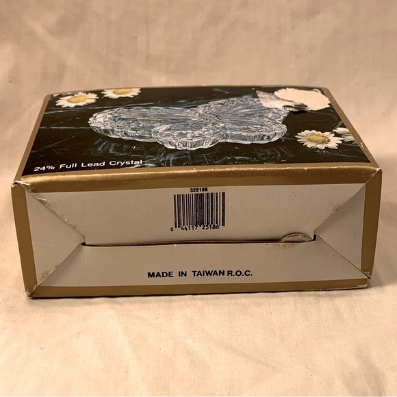 VINTAGE Eternal Crystal Clear Butterfly Shaped Trinket 4 3/8" original box NOS - Picture 10 of 13